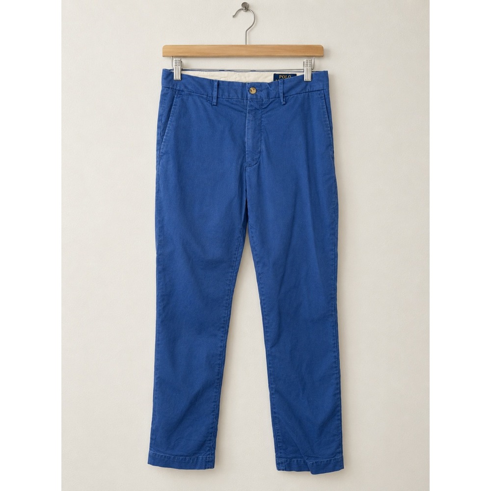 Polo Ralph Lauren Mens Blue Stretch Slim Fit Chino Pants Business Casual 33x29